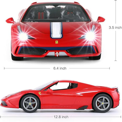 Rastar RC Car | Radio Remote Control Car 1/14 Scale Ferrari 458 Special A Model Toy Car for Kids Auto Open &amp Close Red