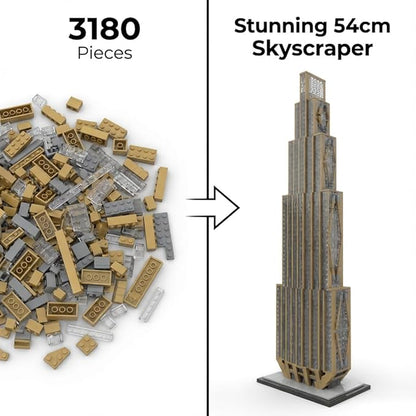270 Park Avenue New York Landmark Building Block Set - 1:800 Scale Architecture Home Decor Kits Gifts for Adults and Teens(3180 Pcs)