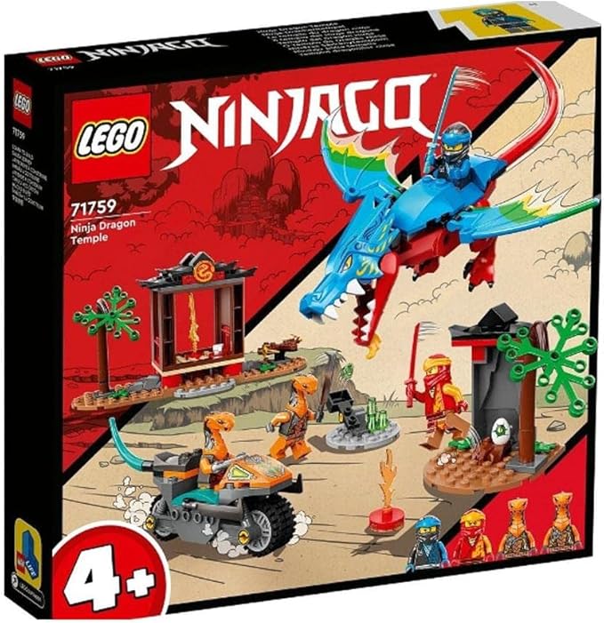 Lego 71759 Ninjago Dragon Temple Ninja Toy and Figure Set with Motorcycle Includes NYA Figure to Protect The Temple Multi-Colour