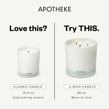 Apotheke Signature Scented Candles for Home, Verdant Garden - 10.5 oz - Soy Wax, Non Toxic, Large Jar White - Luxury Candle Gifts for Women & Men - Cedarwood, Jasmine, Fig, and Coconut