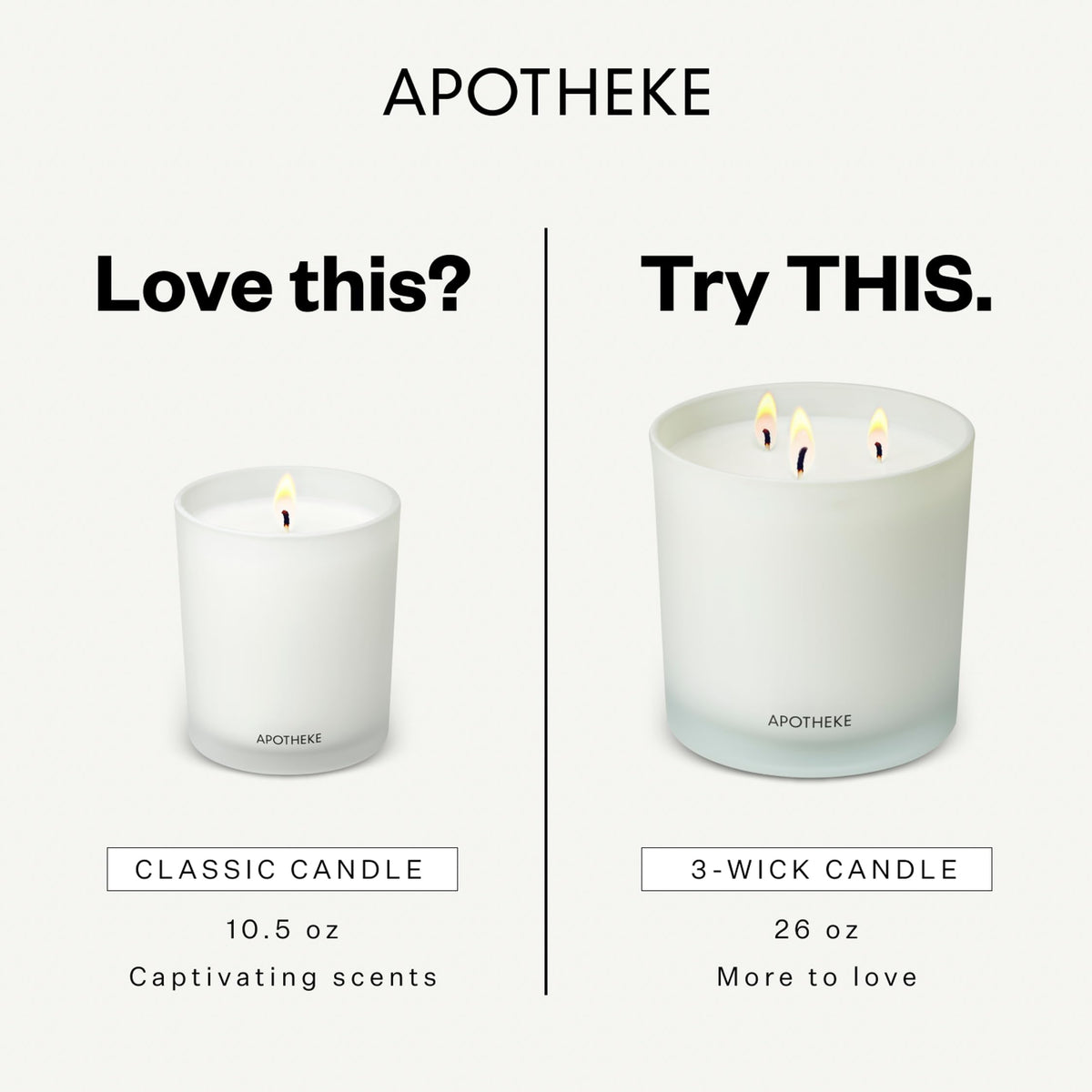 Apotheke Signature Scented Candles for Home, Sea Salt Grapefruit - 10.5 oz - Soy Wax, Non Toxic, Large Jar White - Luxury Candle Gifts for Women & Men - Pepper, Dew Drops, and Tarragon