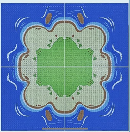 General Jim's Blue Beach and Water Road City Baseplates Full Set for Ocean Island Street Base Plate - Pirates Sea Grass Toy Kit for Building Blocks Bricks for Teens and Adults