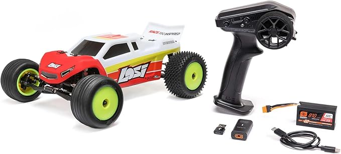 Losi 1/18 Mini-T 2.0 2S 2 Wheel Drive RTR Brushless Stadium Truck Battery &amp Charger Included Red LOS-1056T1
