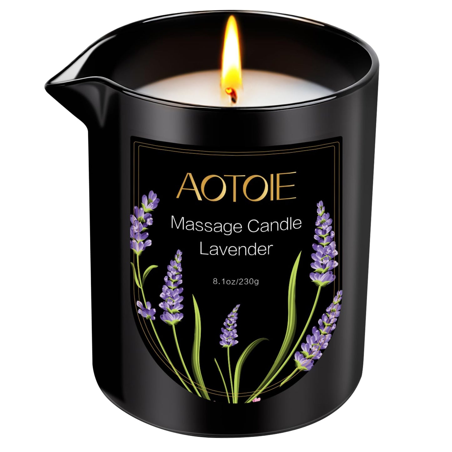 AOTOIE Massage Oil Candle,8.1 oz Low Temp Body Oil Candles for Massage Therapy, Moisturising Luxurious Relaxing Body Safe Soybean Wax Massage Candles for Home SPA (Lavender)