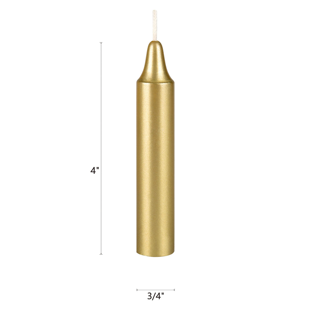 Mega Candles 10 pcs Unscented Gold Exquisite Mini Taper Spell Candles, 4 Inch Tall x 3/4 Inch Diameter, Supreme Chimes, Enchantment, Casting Rituals, Witchcraft, Wiccan, Altar, Magic, Metaphysical