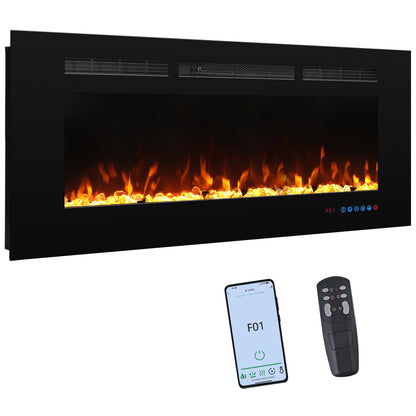 Valuxhome 45" Electric Fireplace Heater for Living Room,Timer, Overheating Protection, 5100BTU,Touch Screen, Black