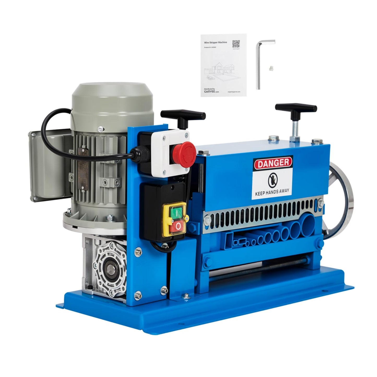 Automatic Wire Stripper Machine, 0.06" - 1.5" Automatic Wire Stripper w/75 Feet/Minute, 370w 10 Channels 10 Blades with Transparent Panel for Recycling Copper
