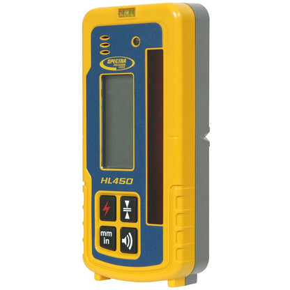 Spectra Precision HL450 Laserometer Receiver with Digital Readout, 102 mm Beam Reception, IP67 Rugged Housing, Drop-Resistant up to 5 ft, Includes Rod Clamp & User Guide