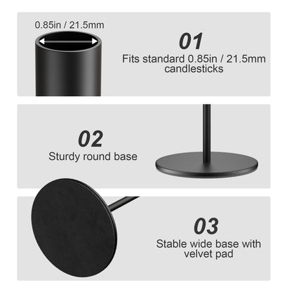 zeochyni Set of 6 Black Taper Candle Holders Candlestick Holders, Decor Candle Stick Candle Holder for Table or Mantel Centerpiece, Wedding, Dinning, Party Home Decor