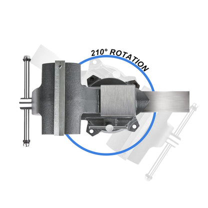 Forward CR50A-5.5In Bench Vise 210 Degrees Swivel Base Heavy Duty with Anvil (5 1/2") & Forward Drill Press Vise 4", Q194A