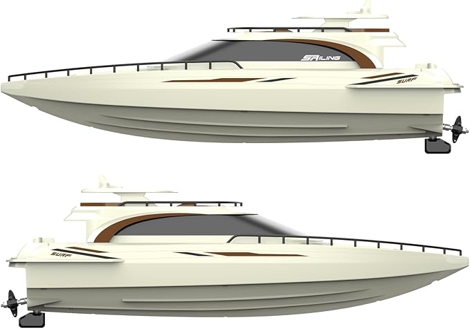 POCO DIVO Luxury Modern Yacht 1/28 RC Boat 2.4Ghz Radio Remote Control 15” Sailing Cruise Pool Lake Pond Dual Motors 15kmph Speed Ship Deluxe Gifts Adults Water Fun Voyage