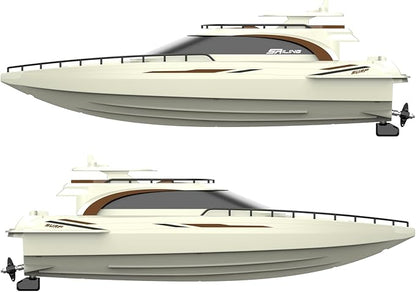 POCO DIVO Luxury Modern Yacht 1/28 RC Boat 2.4Ghz Radio Remote Control 15” Sailing Cruise Pool Lake Pond Dual Motors 15kmph Speed Ship Deluxe Gifts Adults Water Fun Voyage