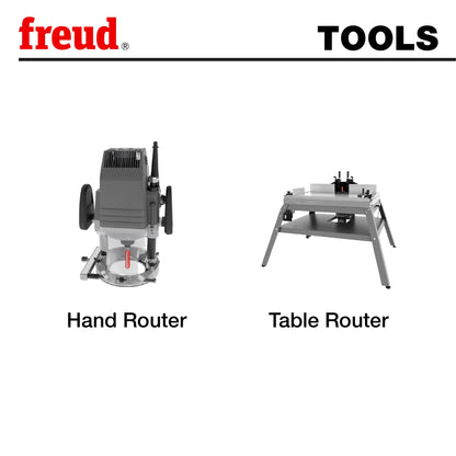 Freud 1/2" Flush Trim Upcut Spiral Router Bit with Tico Hi-Density Carbide for Maximum Performance - Ideal for Heavy Duty Trimming, 1/2" Diameter, 1/2" Shank, 2" Carbide Height, 24,000 RPM - 75-509
