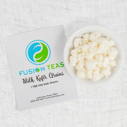 1 TBSP Milk Kefir Grains and eBook "Milk Kefir Unleashed by Thomas Egbert" - Fresh Live Active Probiotic Starter Cultures - Fusion Teas