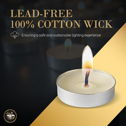 L’ner 1.5 Hour MINI Tealight Candles, 200 Pack – Smokeless & Dripless Unscented Tea Lights, Plant-Based Wax, Lead-Free Cotton Wick – Premium Quality Tea Lights for Shabbat, Memorial, Home, Weddings