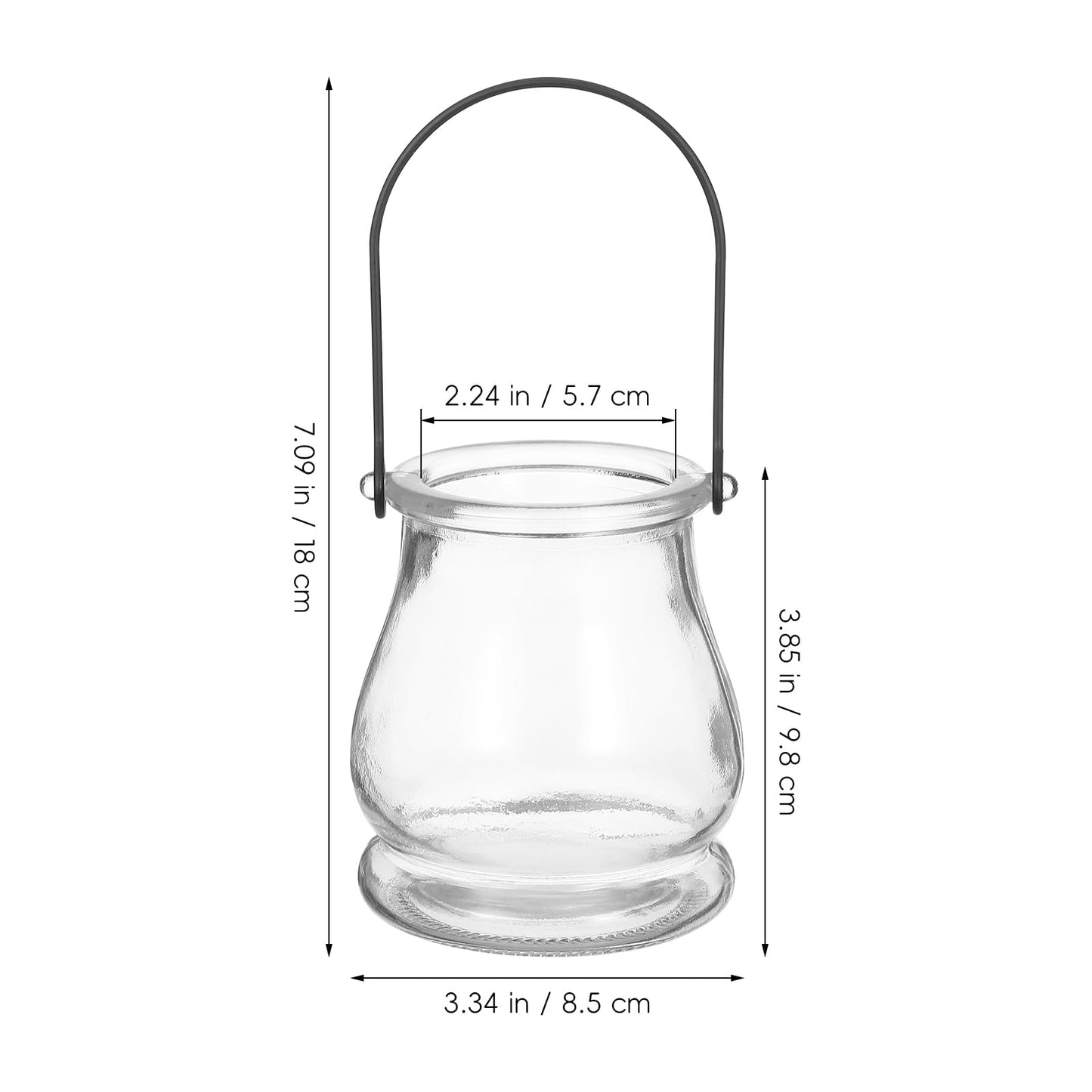 Cabilock Candle Holder with Handle 4-Pack Glass Tea Light Candle Stands Indoor Outdoor Home Decor for Weddings Parties Succulents Hydroponic Planters