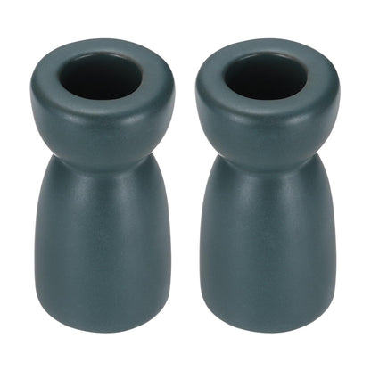 uxcell 2 Pack Candlestick Holder Light Green Ceramic Taper Candle Holder Candle Stand Holders Modern Style Decoration for Centerpiece Tabletops Anniversary