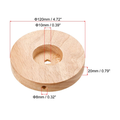 PATIKIL 120mm Wooden Lamp Base, 1 Pack Circular Solid Wooden Base Wood Desk Lamp Stand Replacement for Table Lamps DIY