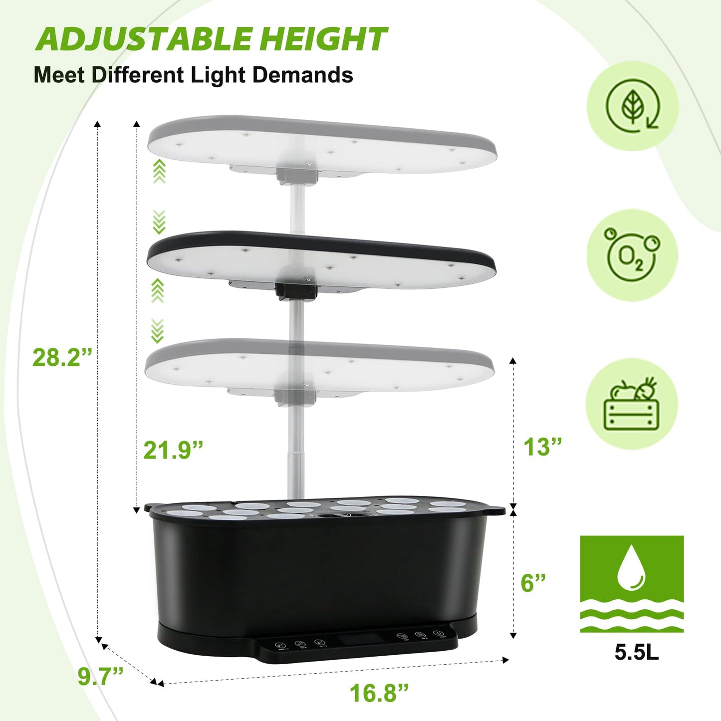EAGLE PEAK Flex Ultra Compact 4x4 Pop-up Canopy with 15 Pods Hydroponics Growing System