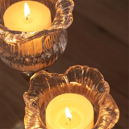 cfycfy987 Candelabra European Crystal Glass Tall Candle Holder Candlelight Dinner Table Decoration Home Furnishings Candle Sticks Holder(Small)