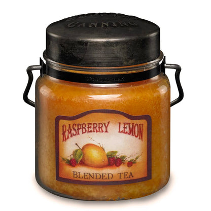 McCall’s Candles | Raspberry Lemon | 16 oz Scented Candle | USA-Poured | Vintage Rustic Jar with Carrying Handle | Bright Fresh Berry Citrus Fragrance