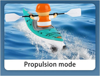RC Kayak Boat 2.4G Realistic RC Racing Paddling Boat with LED Lights Unique Anti-Capsize Design &amp Long Battery Life for Pools Lake Bathtub Outdoor Water Gift for Adults (RTR Version)