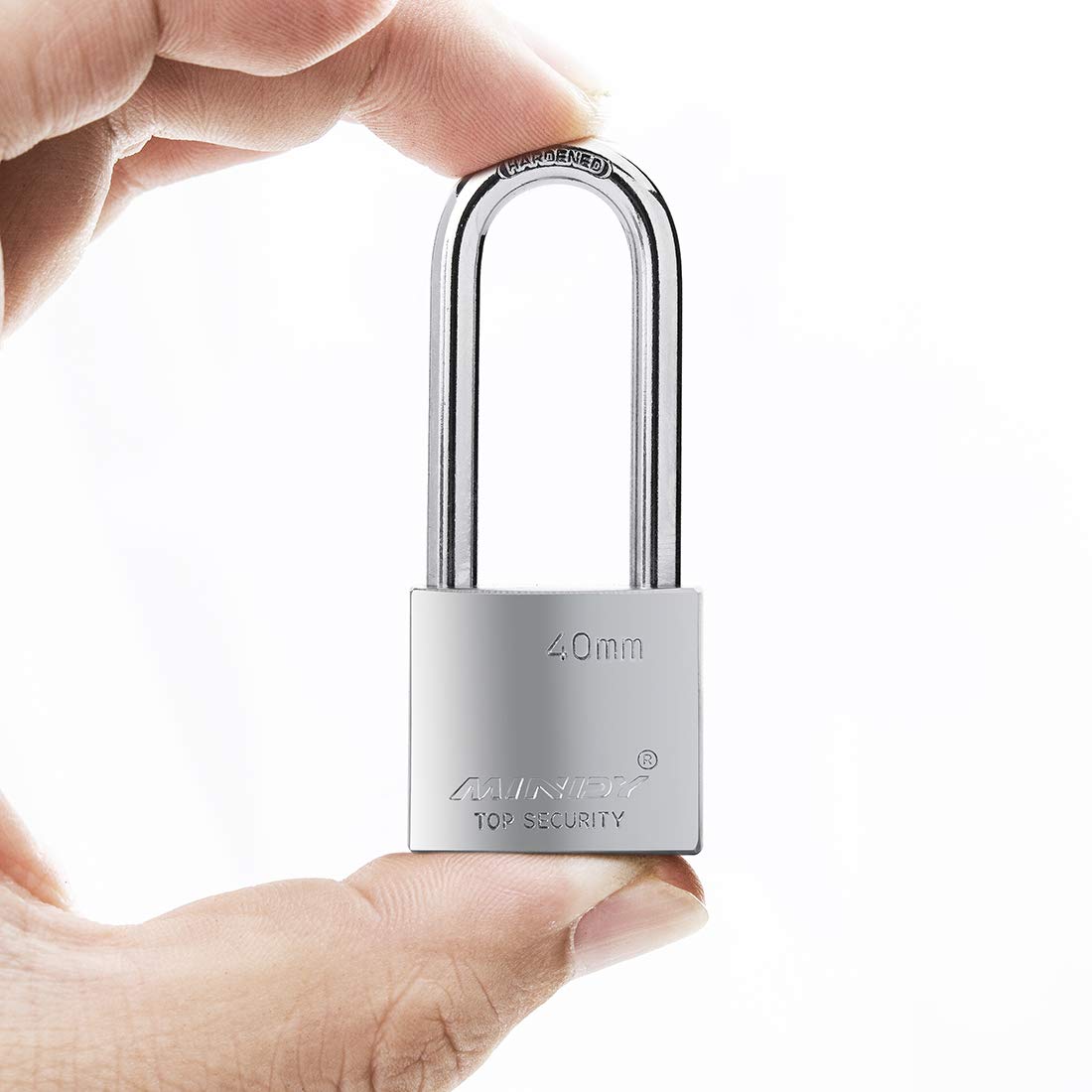 40mm Long Shackle Padlocks for Outdoor Use All Weather Resistant, Alloy Steel Heavy Duty Lock with 4 Keys