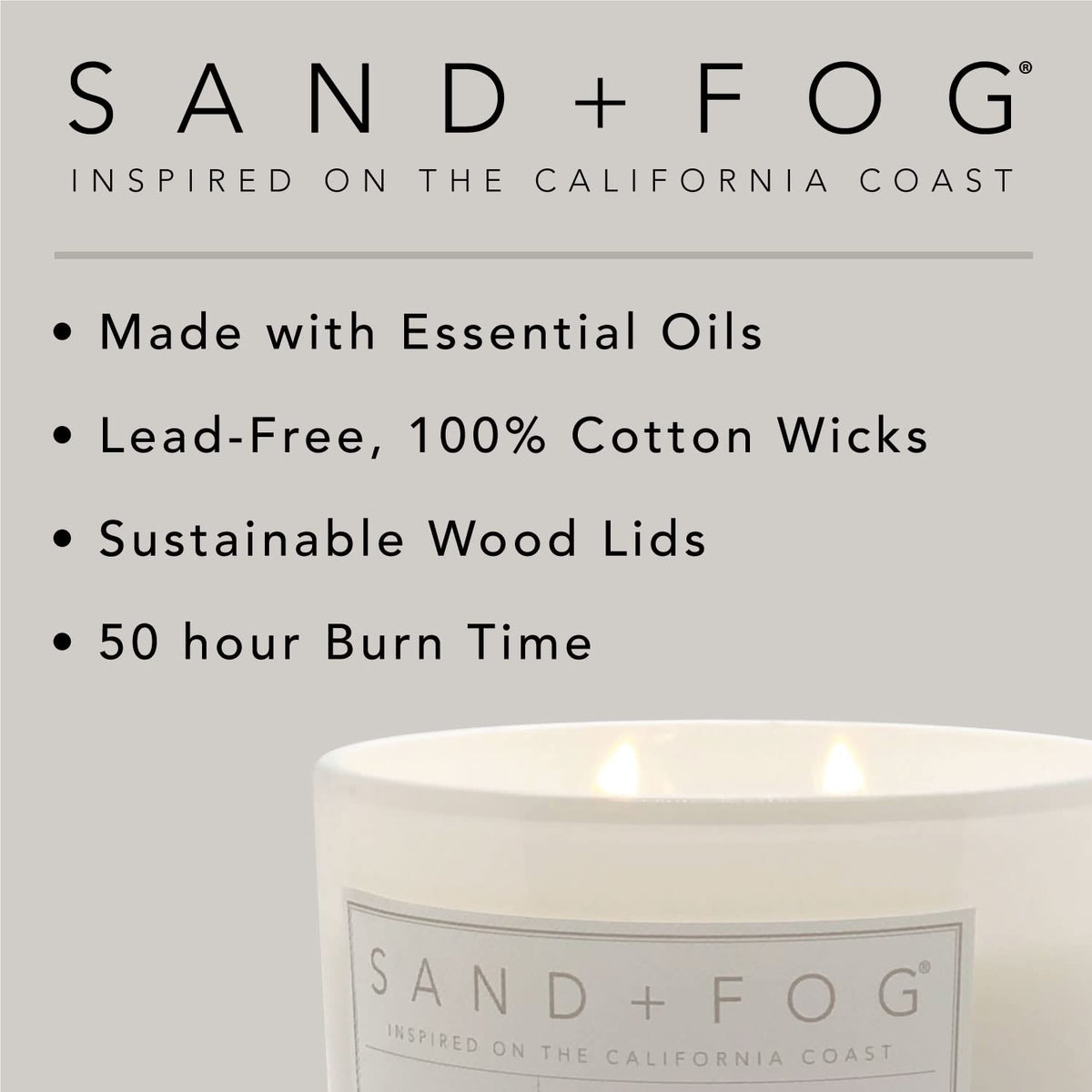 Sand + Fog Scented Candles - Apple Spice - Additional Scents and Sizes - 3 Wicks 100% Cotton Lead-Free - Luxury Air Freshening Jar Candles - Perfect Home Decor - 21 oz