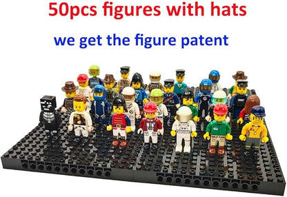 50pcs Mini Figure People Action Figure Minifigure Stuffer Toys Building Sets WW2 Army Building Block Toys