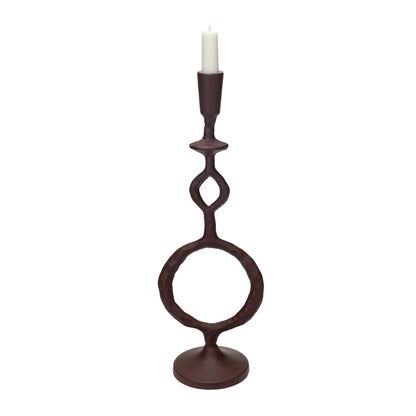 Bloomingville Decorative Cast Metal Taper Candle Holder, Brown