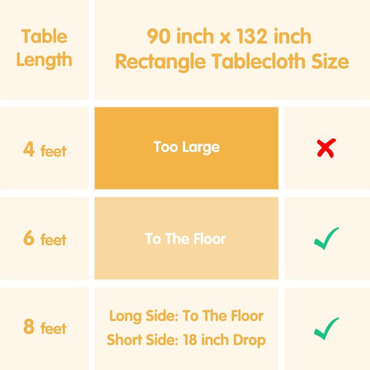 BRILLMAX 6 Pack Beige Tablecloths 90 x 132 Inch for 6ft Rectangle Tables - 150 GSM Polyester Fabric, Floor Length Drop, Water, Stain & Wrinkle Resistant Cloth Cover for Wedding Reception Banquet