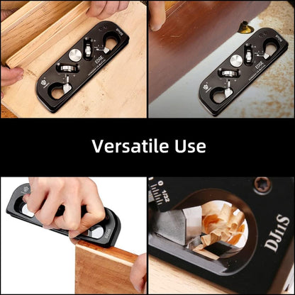 HONGDUI DJ11S 2-in-1 Chamfer & Radius Plane,1/32"(5mm) Depth Adjustable, Aluminum Alloy Edge&Radius Chamfering Plane, 3 Blades with 12 Cutting Edges for Use Woodworking Tool-1 Pcs