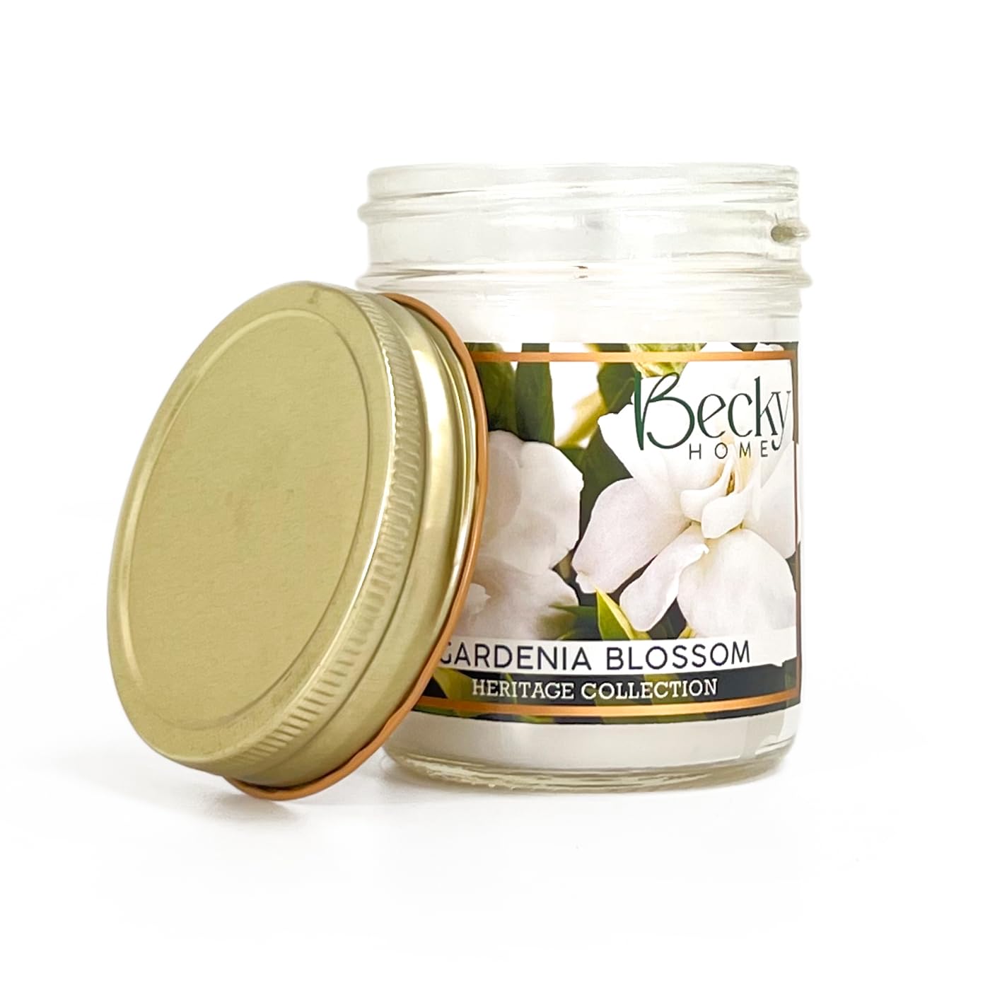 Becky Home 8oz Gardenia Scented Candles for Home, 45 Hrs Soy Wax Scented Candle for Stress Relief, Aromatherapy Candle Gifts for Men and Women, Floral Scent