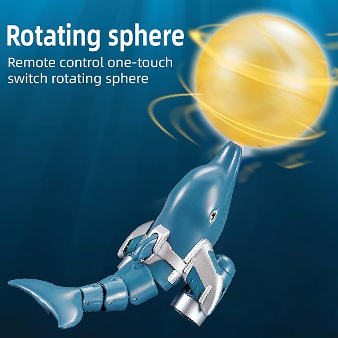 GoolRC Remote Control Dolphin 2.4GHz High Simulation RC Dolphin Boat for Lake River &amp Pool Great Gift RC Boat with Dolphin Head Ball Rotation for Teens