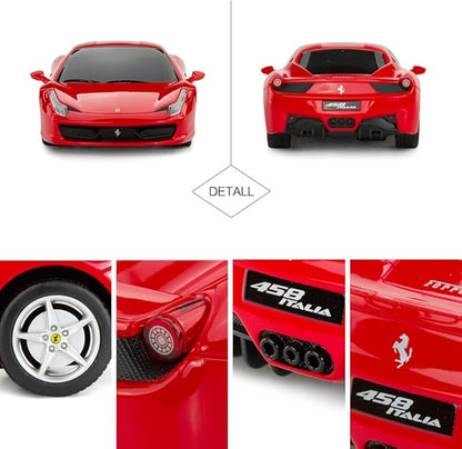 RASTAR Remote Control Car - 1/24 Scale Ferrari 458 Italia Model Toy Car - Red