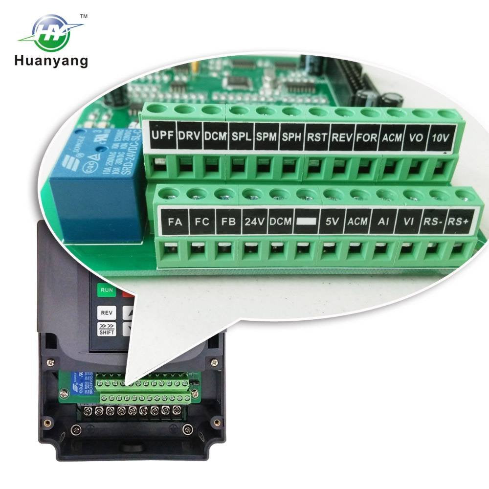 HY HUANYANG VFD Converter,Variable Frequency Drive,110v Single Phase Input to 110v Three Phase Output (for power ≤3HP three-Phase Motor/Spindle) 0-400hz Speed Rotation (HY Series-110v 2.2kW 3HP Model)