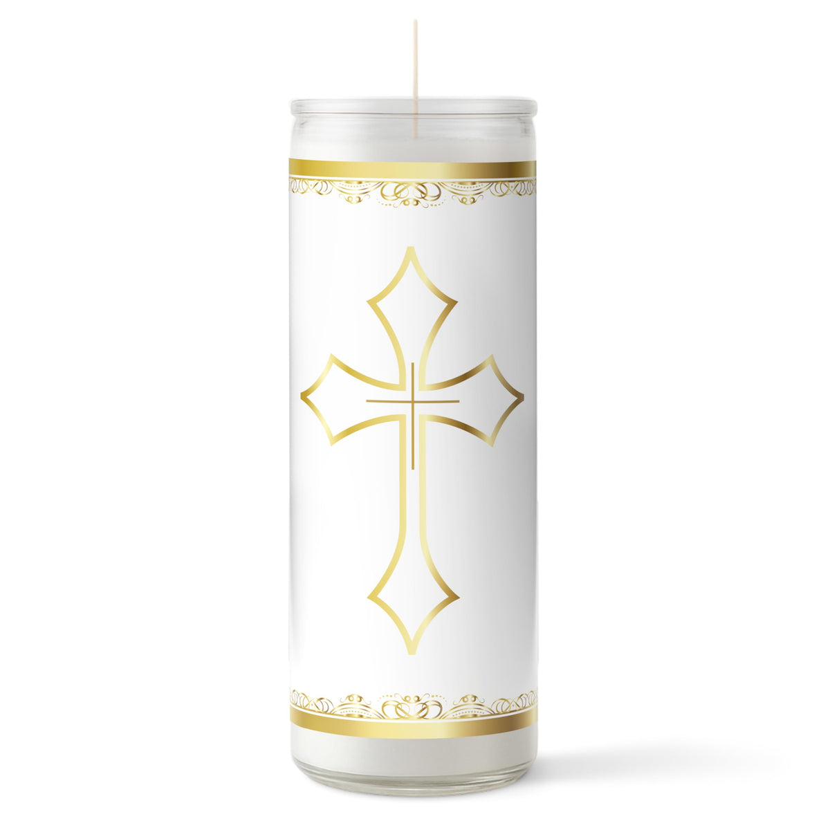 Alumenza 6 Pack Santa Cruz Candle in Glass Jar 90 Hours– Paraffin Wax, Clean Burning Unscented | Large & Tall Devotional Prayer Pillar Candles for Home, Memorial, Rituals