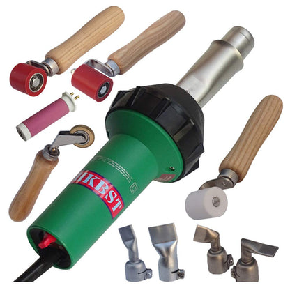 HKBST Hot Air Plastic Welder,1600W TPO Welder Kit With 4 Welding Nozzles,4 Pressure Seam Rollers, Professional Heat Gun for Vinyl PVC TPO & Shrink Wrapping, Essential Plastic Repair Welder Kit
