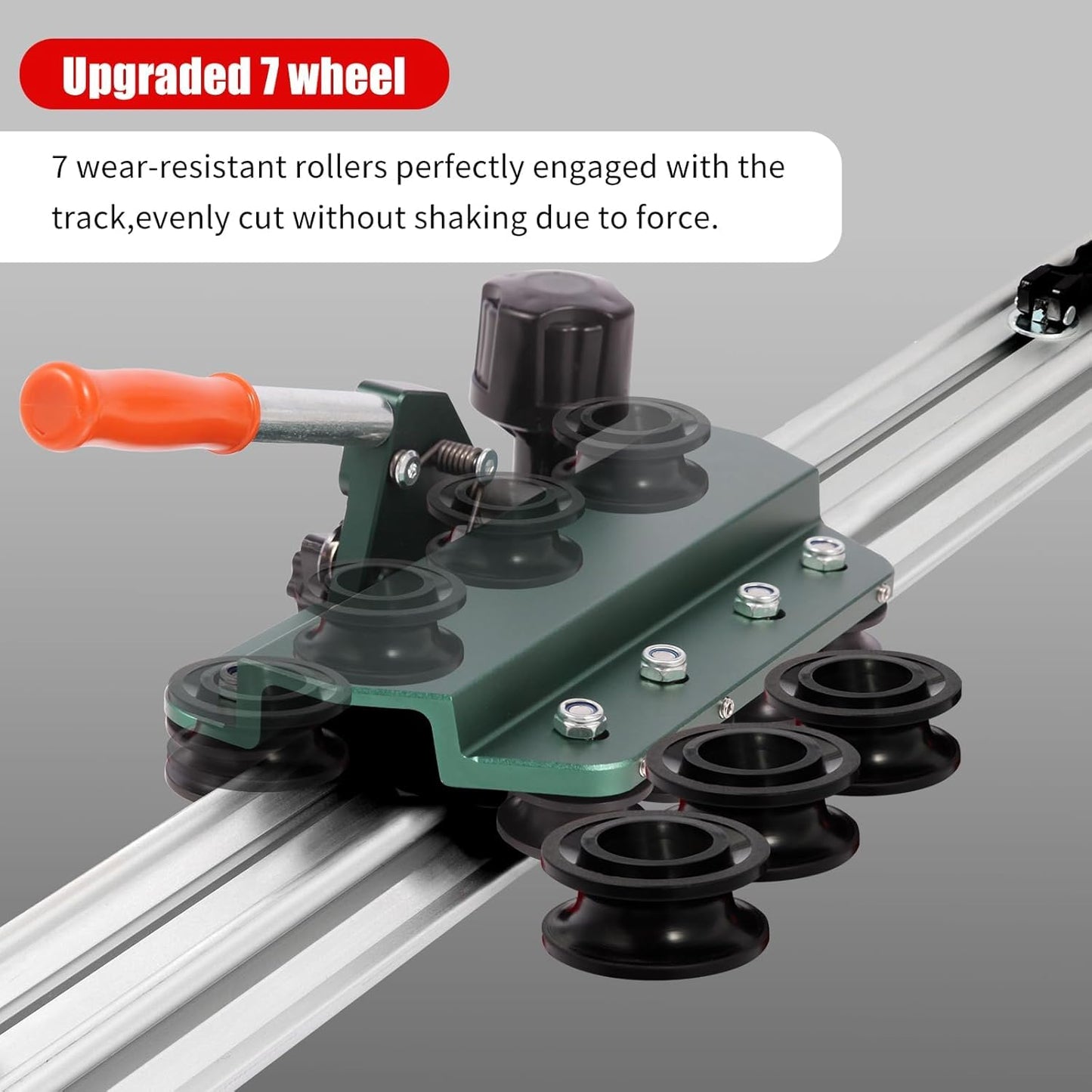 110" Large FormatTile Cutter, Manual Ceramic Tile Cutting Tool with Built-in Suction Cups & Tile Clamp, 3-Head Scoring Wheel System, for Up to 0.47-Inch Thick Tiles