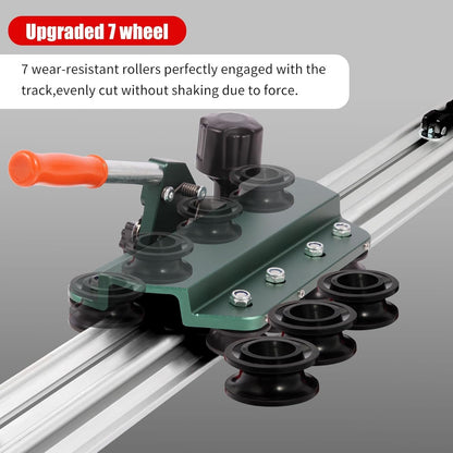 110" Large FormatTile Cutter, Manual Ceramic Tile Cutting Tool with Built-in Suction Cups & Tile Clamp, 3-Head Scoring Wheel System, for Up to 0.47-Inch Thick Tiles