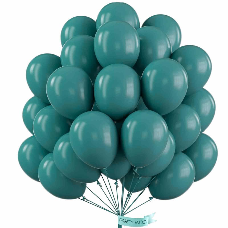PartyWoo Slate Blue Balloons 50 pcs 12 Inch Dusty Blue Green Balloons for Graduation Baby Shower Wedding Birthday Under the Sea Gender Reveal Boho Party Decorations Blue-F22