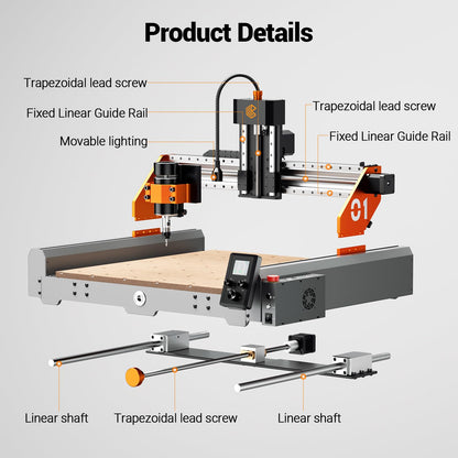 Artisan 01 300W Desktop CNC Machine，500W Spindle with Vacuum Cleaner, Engraver 95% Pre-Assembled