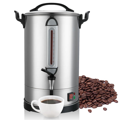 Commercial Coffee Maker 100 Cup Large Coffee Urn 4 Gallon 16L Industrial Coffee Dispenser 1300W Quick Brew Dual Wall Stainless Steel Hot Water Urn & Tea Maker for Catering, Wedding, Church & Events