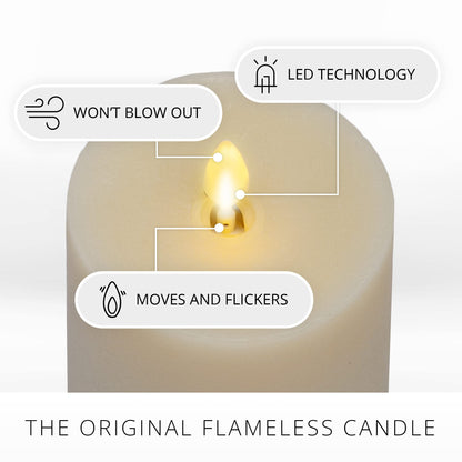 Luminara - Flameless LED Battery Operated Flickering Pillar Candles - Ivory - Pack of 1-3x6.5 - Realistic Moving Flame Real Wax Indoor/Outdoor Decor
