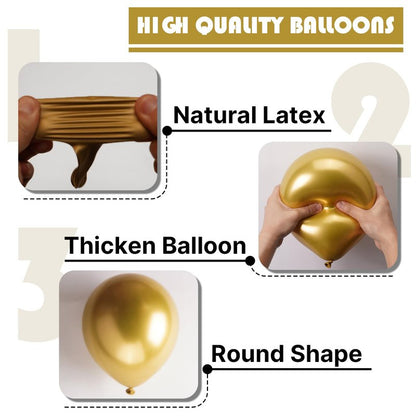 PartyWoo Metallic Gold Balloons 100pcs 5 Inch Small Mini Chrome Gold Latex Balloons for Graduation Baby Shower Gender Reveal Wedding Bachelorette New Year Birthday Party Decorations Gold-G101