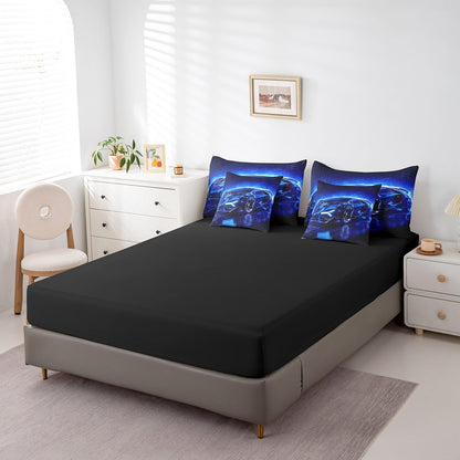 Feelyou Kids Boys Sports Car 7 Piece Bedding Set Full Size Blue Race Car Comforter Set with Sheets for Kids Teens Boys Girls Extreme Sports Theme Bed in a Bag Speed Luxury Car Bed Set