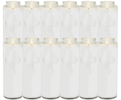 Root Candles Prayer Candles Clear Glass Devotional 7-Day Prayer Candle, 12-Count, Meditation