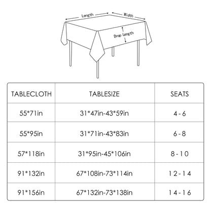 BALCONY & FALCON Table Cloth for 6 Foot Rectangle Tables – Waterproof, Wrinkle-Free Farmhouse Tablecloth for Dining, Kitchen, Wedding, Baby Shower & Holiday Gatherings (Ivory, 91" x 132")