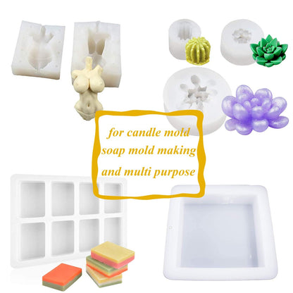 Miraclekoo Silicone Mold Making Kit Liquid Silicone Rubber 15A Platinum Silicone Translucent Mold Making Silicone for Casting Resin Molds, Silicone Molds (7 oz)