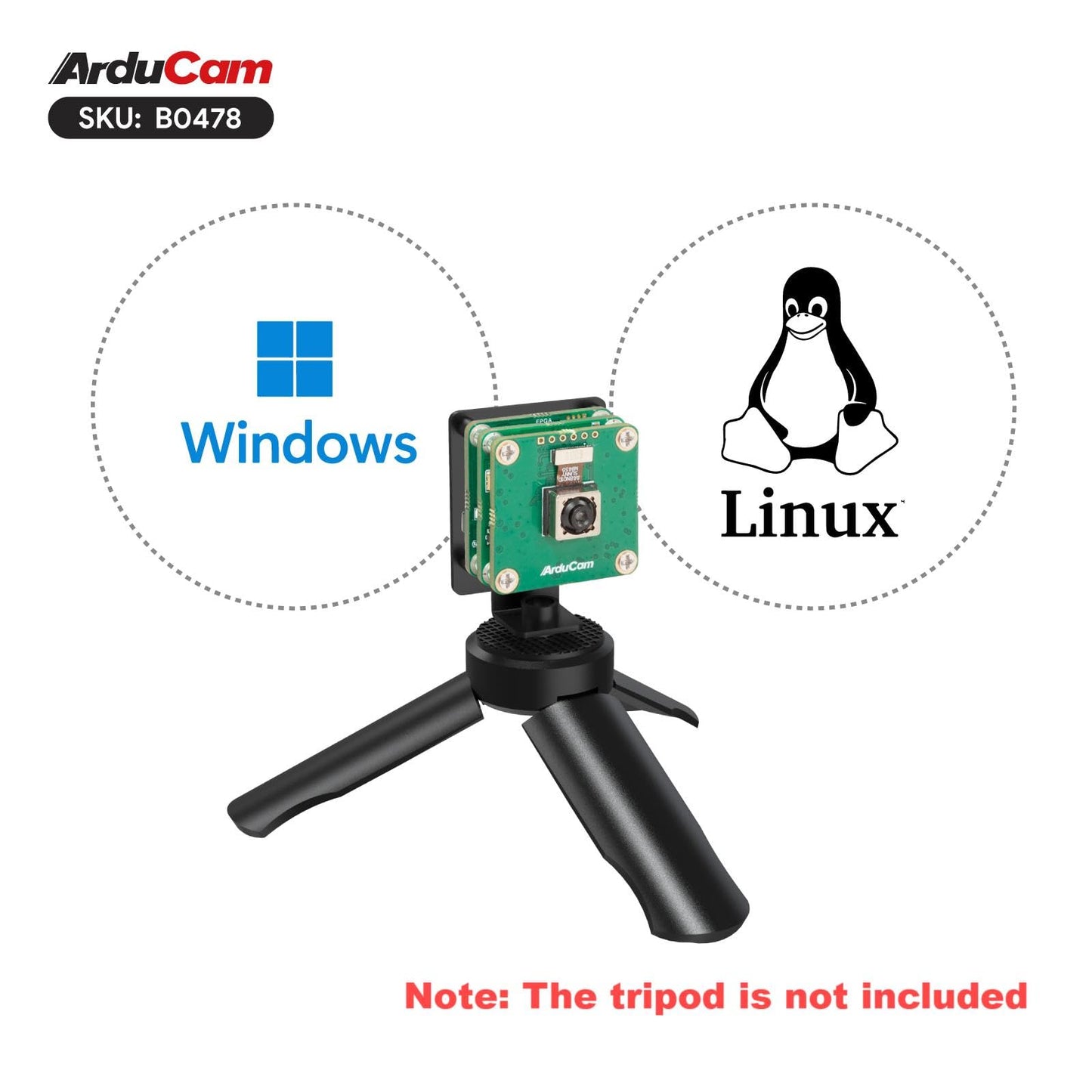 Arducam USB 3.0 Camera, 120fps High-Speed USB Camera Module, IMX586 48MP High-Resolution Webcam with 78°(D) Motorized Focus Lens and Metal Case, Compatible with Windows and Linux OS